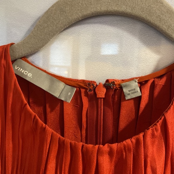 Vince burnt orange/red silk pleated blouse, size S, perfect condition worn once - Picture 2 of 3